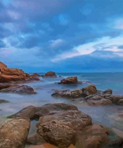 Cala Bona Beach Rocks Paint by Numbers