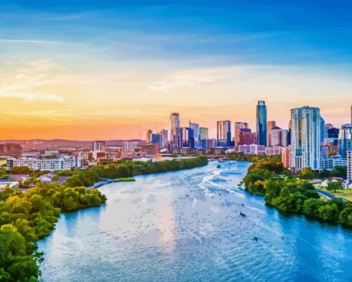 Lady Bird Lake View Paint by Numbers