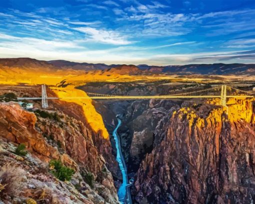 Royal Gorge Bridge Sunset Paint by Numbers