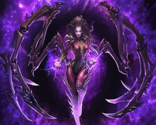 Sarah Kerrigan Starcraft Game Paint by Numbers