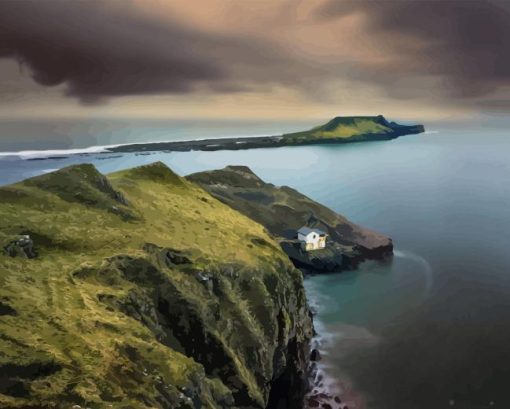 Worms Head Rhossili Landscape Paint by Numbers