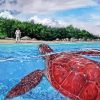 Abstract Red Turtle Paint by Numbers