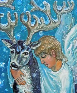 Angel And Deer Art Paint by Numbers