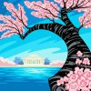 Cherry Blossoms Washington Poster Paint by Numbers