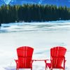 Frozen Lake With Red Chairs Paint by Numbers