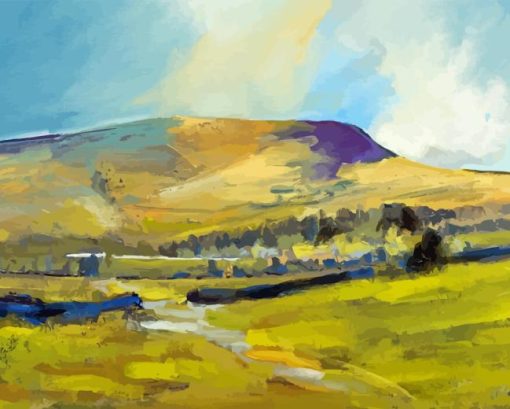 abstract Pendle Hill paint by number