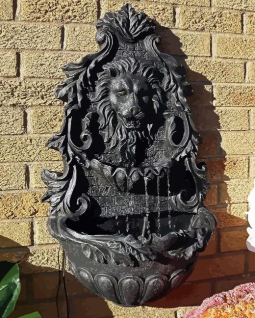 black Lion fountain paint by numbers