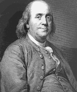 black and white benjamin Franklin paint by numbers