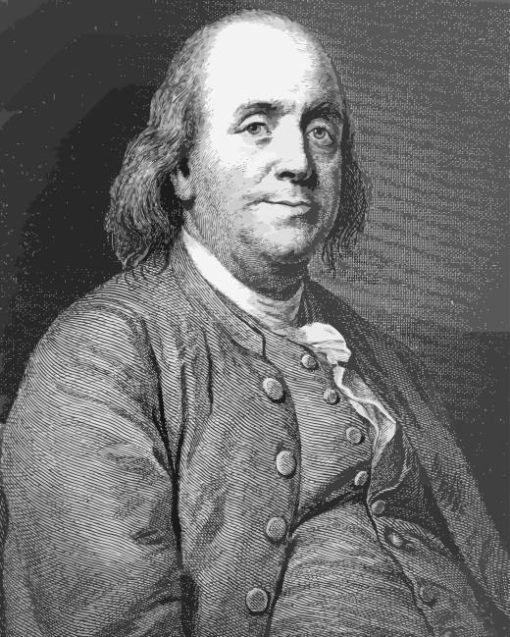 black and white benjamin Franklin paint by numbers