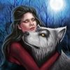 Gothic woman with wolf paint by number