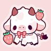 cute baby Strawberry cow paint by number