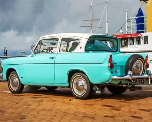 Blue Ford Anglia Paint By Numbers